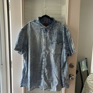 Foundry Men’s Button Up Shirt 4XL Stone Wash Acid Wash